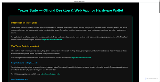 Security scan screenshot of https://suitesappes-trezo.wixstudio.com/usen