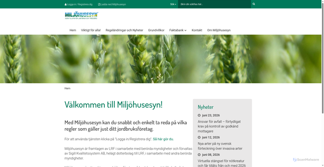 Security scan screenshot of https://miljohusesyn.nu