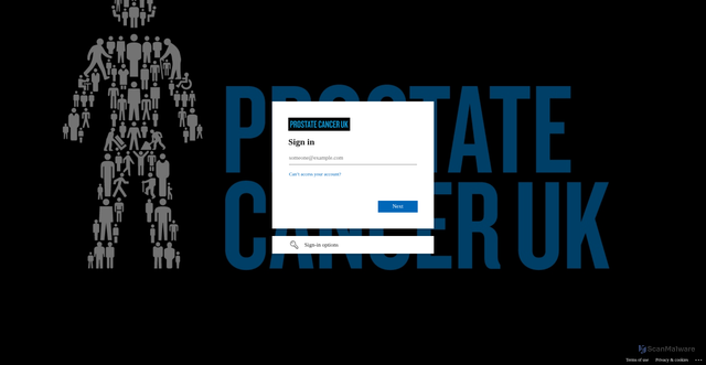 Security scan screenshot of https://prostatecanceruk-my.sharepoint.com