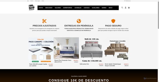 Security scan screenshot of https://relaxmuebles.com