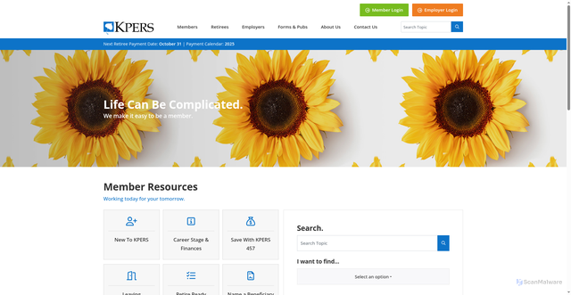 Security scan screenshot of https://kspers.gov/