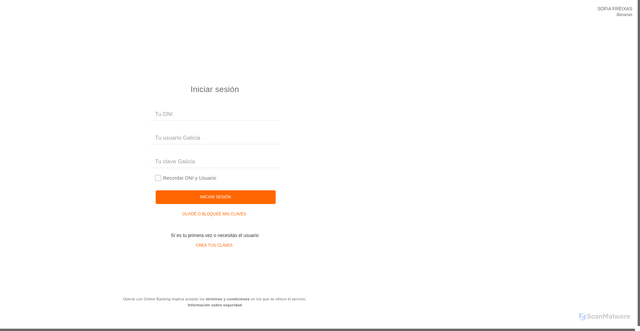 Security scan screenshot of https://aronlineweeb.com/galicia/s/?fbclid=PAVERFWANbsfBleHRuA2FlbQIxMAABpzYyDEge6CMI7KLNOUgHvVHpFz2WtouOSaLZTn_pnoAgycdW-HRW2TW4zHEW_aem_YXYeffuIg4HT4-hCSCeJ9Q