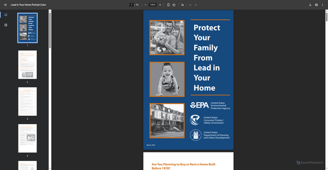 Security scan screenshot of https://www.epa.gov/sites/default/files/2020-04/documents/lead-in-your-home-portrait-color-2020-508.pdf