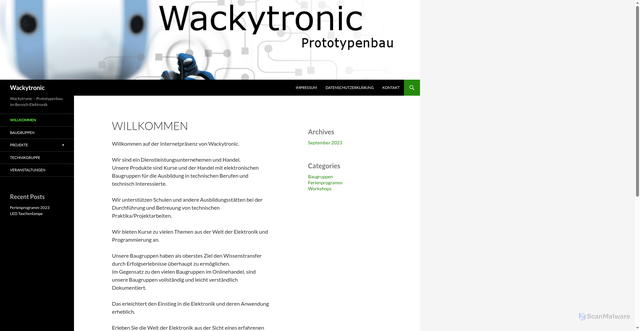 Security scan screenshot of https://wackytronic.de