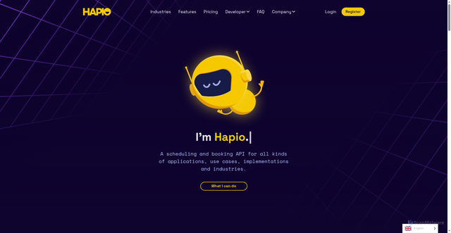 Security scan screenshot of https://hapio.io