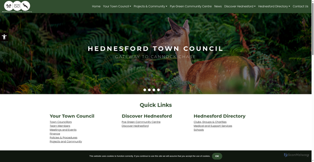 Security scan screenshot of https://www.hednesford-tc.gov.uk/