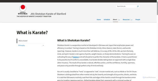 Security scan screenshot of https://karate.groups.stanford.edu/about/what-karate
