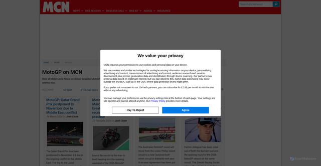 Security scan screenshot of https://www.motorcyclenews.com/sport/motogp/