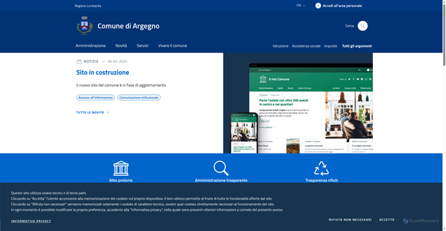 Security scan screenshot of https://www.comune.argegno.co.it/