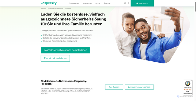 Security scan screenshot of https://dnl-18.geo.kaspersky.com