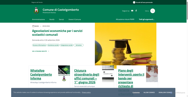Security scan screenshot of https://www.comune.castelgomberto.vi.it