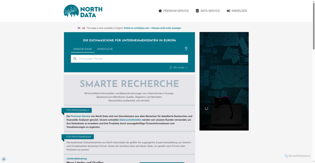 Security scan screenshot of https://www.northdata.de