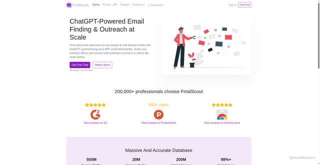 Security scan screenshot of https://finalscout.com