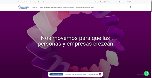 Security scan screenshot of https://datacredito.com.co