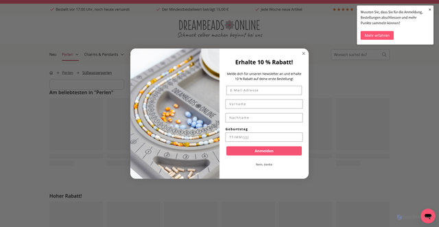 Security scan screenshot of https://dreambeads-online.de/perlen/susswasserperlen