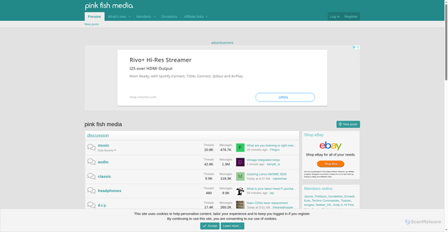 Security scan screenshot of https://pinkfishmedia.net