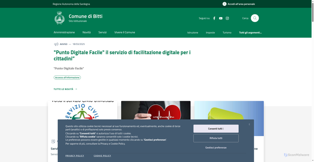 Security scan screenshot of https://www.comune.bitti.nu.it/