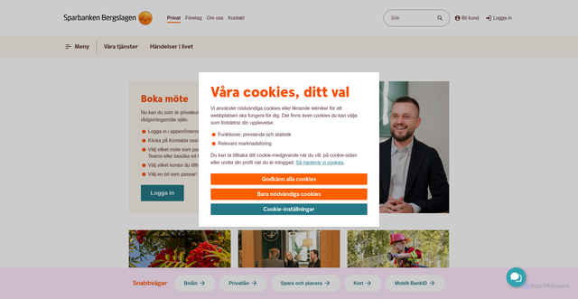 Security scan screenshot of https://bergslagenssparbank.se/