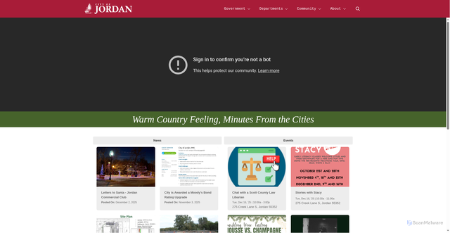 Security scan screenshot of https://jordanmn.gov/
