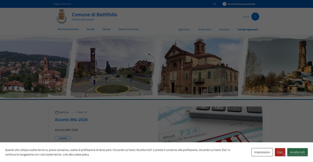 Security scan screenshot of https://www.comune.battifollo.cn.it