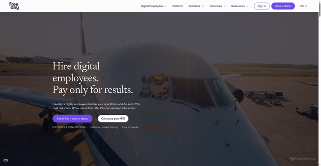 Security scan screenshot of https://freeday.ai