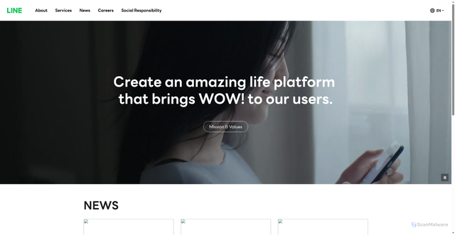 Security scan screenshot of https://linecorp.com