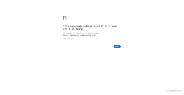 Security scan screenshot of https://nagaempire.dataklmsad903.site