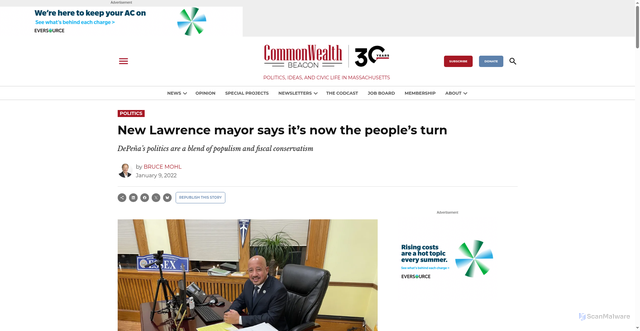 Security scan screenshot of https://commonwealthbeacon.org/politics/lawrence-mayor-says-its-now-the-peoples-turn/