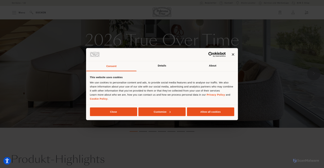 Security scan screenshot of https://poltronafrau.com