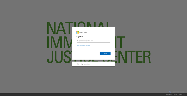 Security scan screenshot of https://immigrantjustice.sharepoint.com