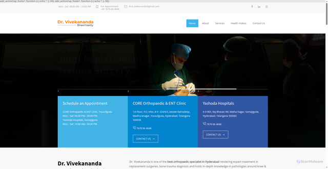 Security scan screenshot of https://drvivekananda.com
