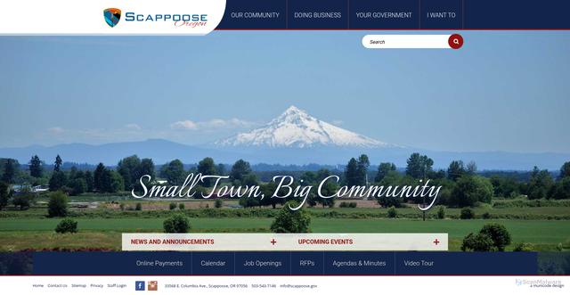 Security scan screenshot of https://www.scappoose.gov/