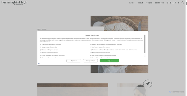 Security scan screenshot of https://www.hummingbirdhigh.com/2013/11/a-simple-boule.html