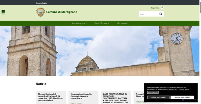 Security scan screenshot of https://www.comune.martignano.le.it/