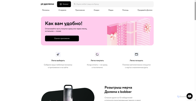 Security scan screenshot of https://dolyame.ru