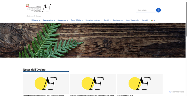 Security scan screenshot of https://ordinebolzano.conaf.it/