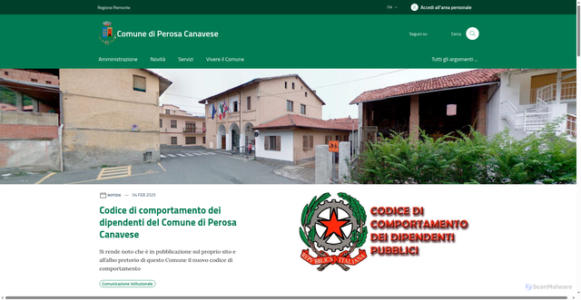 Security scan screenshot of https://www.comune.perosa-canavese.to.it/