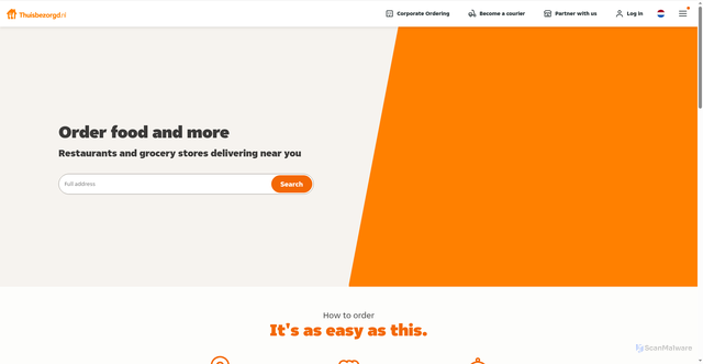 Security scan screenshot of https://thuisbezorgd.nl