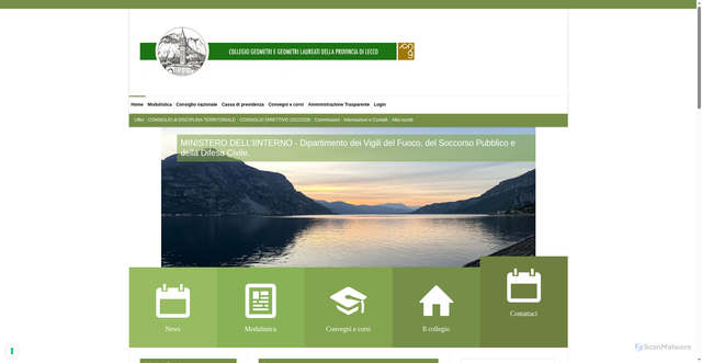 Security scan screenshot of https://www.geometri.lecco.it/