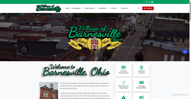 Security scan screenshot of https://barnesvilleohio.com/