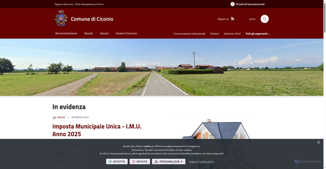 Security scan screenshot of https://www.comune.ciconio.to.it/it-it/home