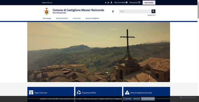 Security scan screenshot of https://www.comune.castiglione.te.it/