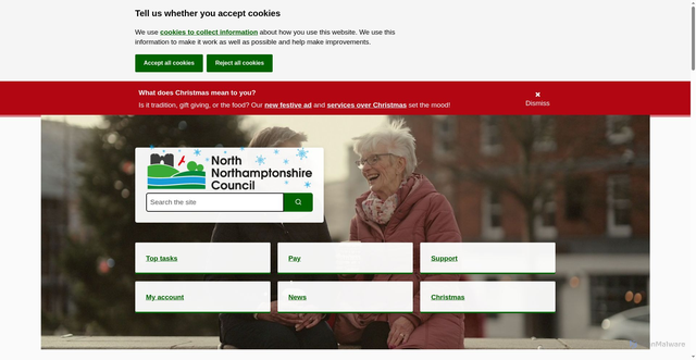 Security scan screenshot of https://www.northnorthants.gov.uk