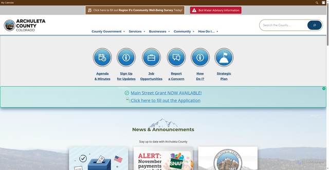 Security scan screenshot of https://www.archuletacounty.gov/