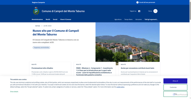 Security scan screenshot of https://www.comune.campolidelmontetaburno.bn.it/
