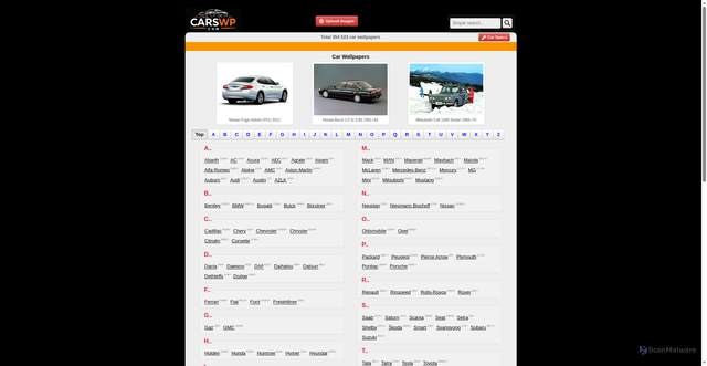 Security scan screenshot of https://carswp.com