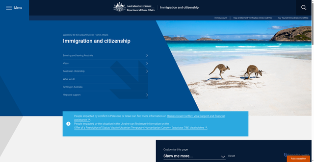 Security scan screenshot of https://immi.homeaffairs.gov.au/