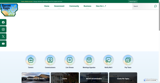 Security scan screenshot of https://churchillcountynv.gov/
