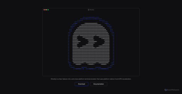 Security scan screenshot of https://ghostty.org