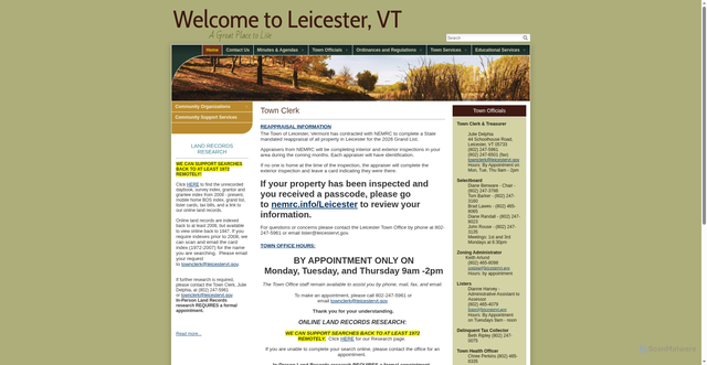 Security scan screenshot of https://www.leicestervt.org/